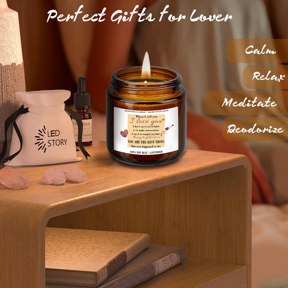 Couple Gifts for Her Him Valentines Day Gifts for Girlfriend Boyfriend Candles 3.6 Oz Gifts for Couples Wedding Gifts for Women